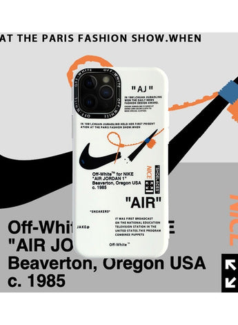 Protective Case Cover For Apple iPhone 15 Pro Nike Off-White Case White