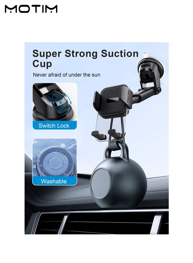 Car Phone Holder for Dashboard Windshield Mobile Holder Car Mobile Mount Compatible with Most Phones