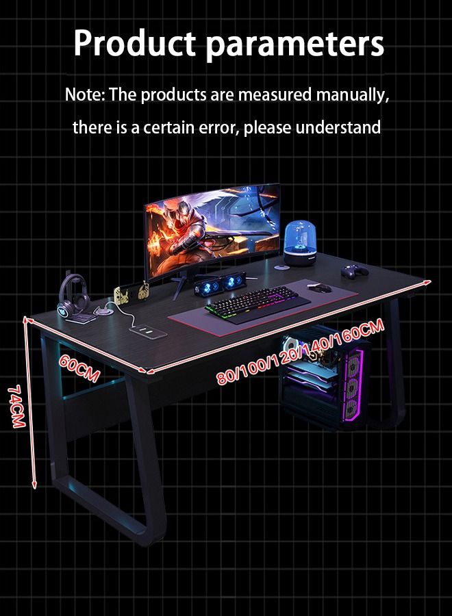 U-shaped Gaming Desk with  USB Ports,Morden Desk For Small Space ,Black(80*75*60)