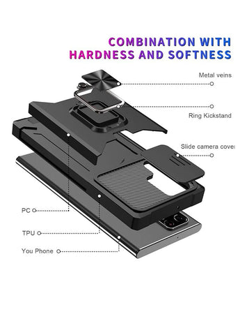 Samsung Galaxy A54 5G Phone Case with Screen Protector Card Holder Stand Kickstand Heavy Duty Slim Shockproof Hybrid Rugged Drop Samsung Galaxy A54 Cover 6.4 inch Black