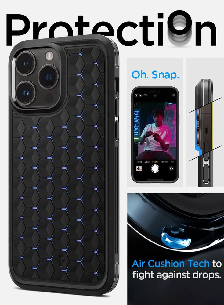 Cryo Armor iPhone 14 Pro Case Cover with Arctic Flow Tech for Gaming - Matte Black