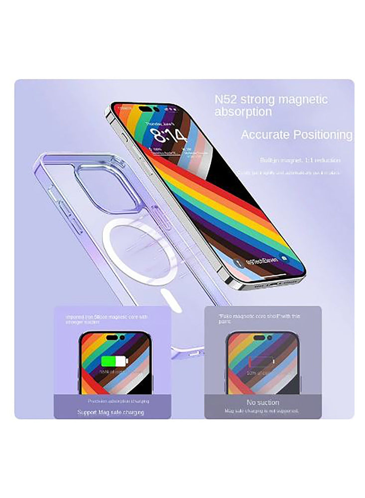 X-level Transparent case for iPhone 15 Pro Max Magsafe case Fashion Colorful Streamer PC cover - Colorful