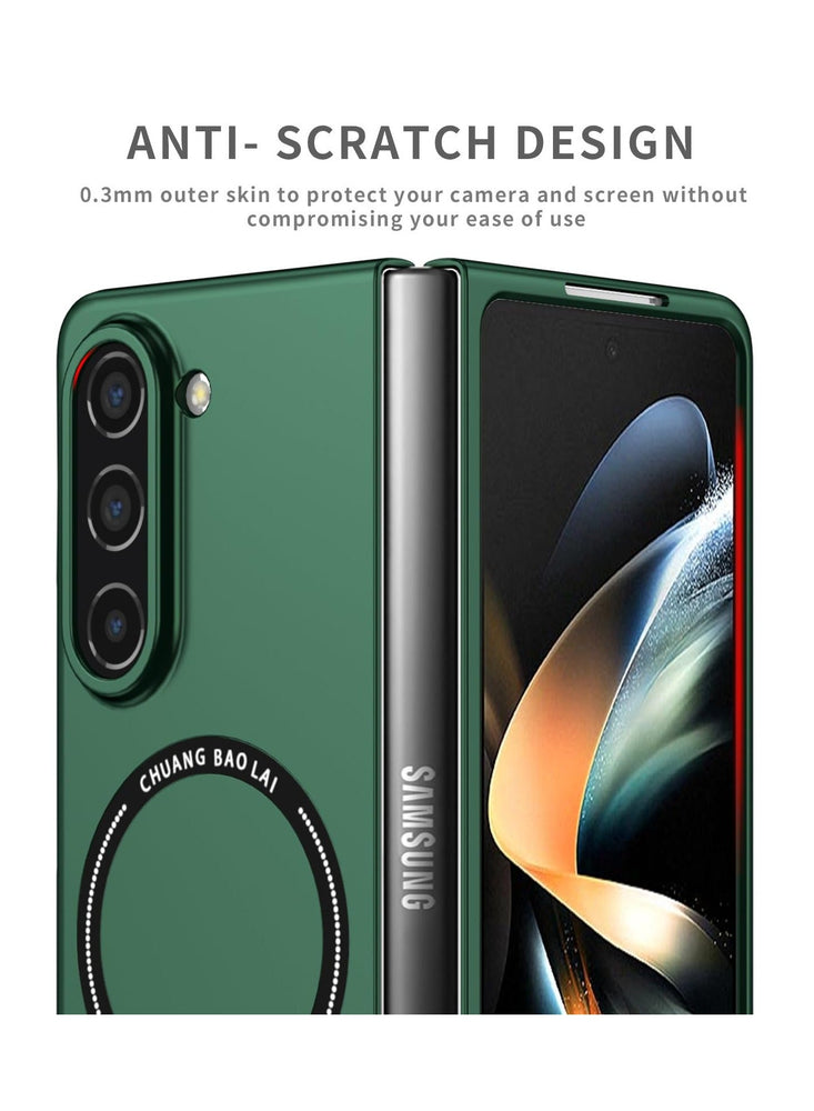 Ultra Protective Case for Samsung Galaxy Z Fold 5 Case - Compatible with MagSafe Wireless Charger, Rugged Shockproof Cover for Galaxy Z Fold5 5G (Green)