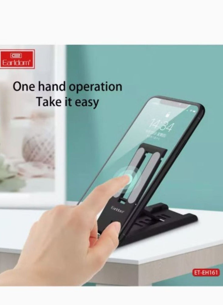 Desktop Foldable Holder For Mobiles Black