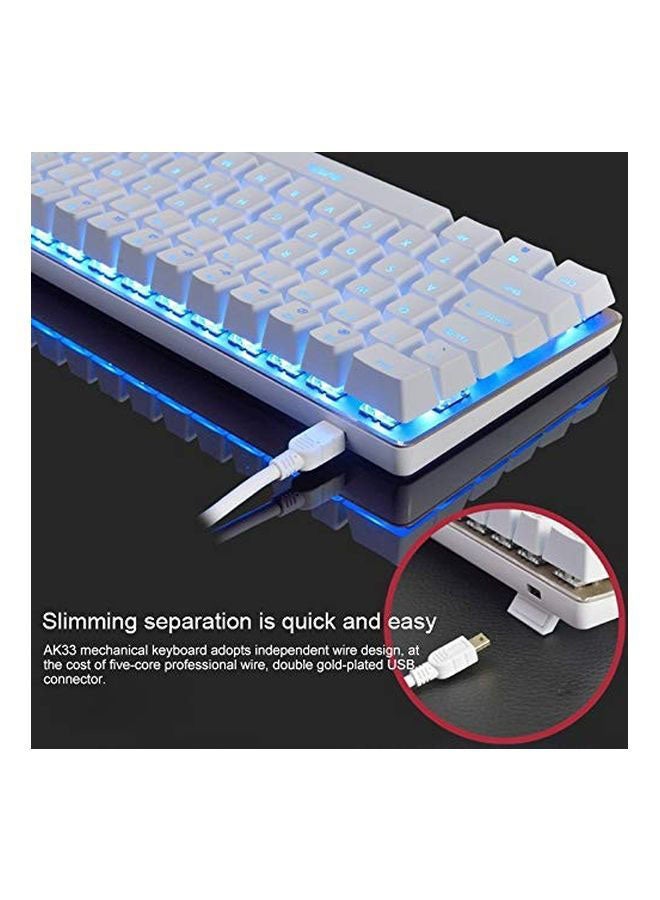 AK33 Gaming 82 keys Mechanical keyboard, Blue backlit Wired keys Computer keyboard for PC Laptop gaming(Blue Switch)