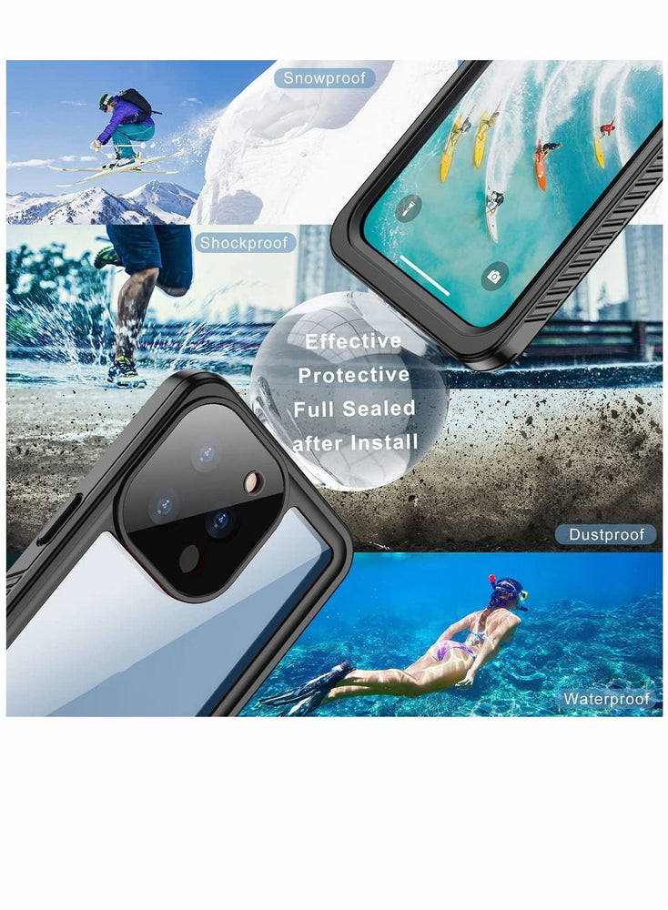 Case for iPhone 13 Pro Max Waterproof Built in Screen Protector Full Body Rugged Duty Protection Antiscratch Shockproof Protective Compatible with 6.7'' Black