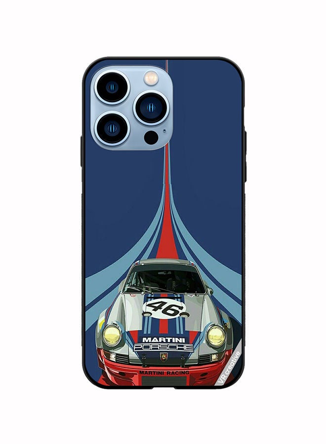 Protective Case Cover For Apple iPhone 13 Pro Martini Porsche 46 Racing Car Design Multicolour