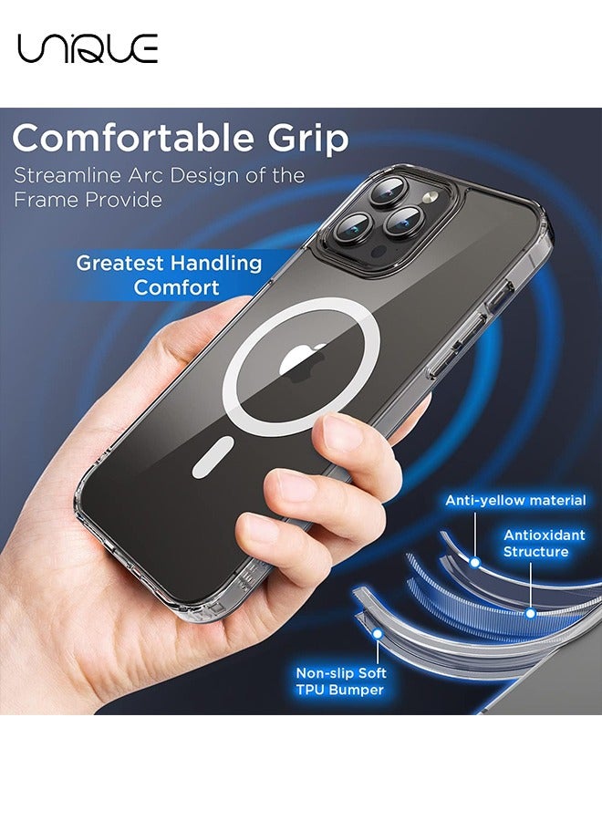 For iPhone 15 Pro Max Case, Compatible with MagSafe, Shockproof Military Grade Protection, Strong Magnetic Slim Phone Cover for iPhone 15 Pro Max( Clear)