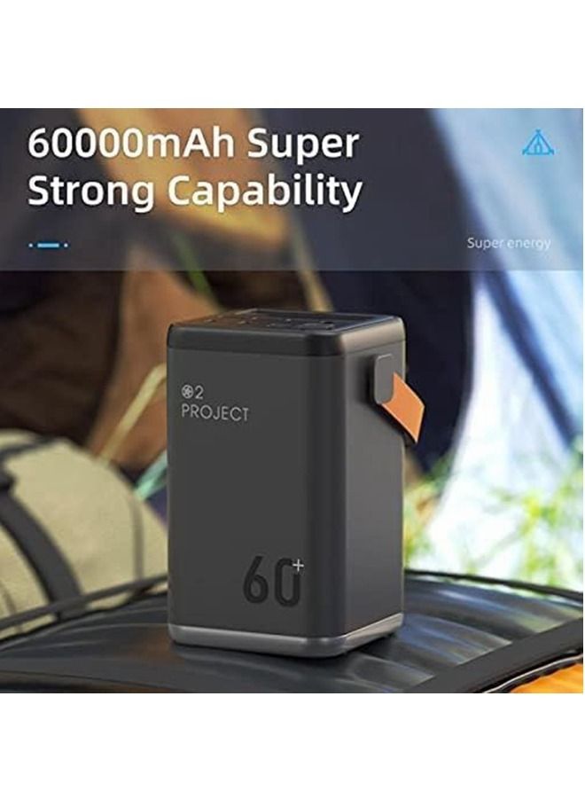 Power Bank 60000 mAh Quick Charge Power Bank Large Capacity Four USB Ports Mobile Power Bank Outdoor Portable 36 W Energy Storage Power