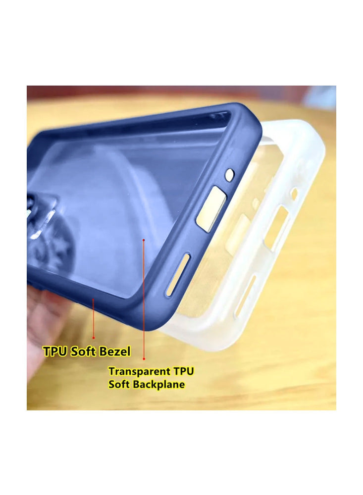 Soft Transparent TPU Silicone Ultra Thin Phone Stylish Electroplated Camera Border Case Cover For Xiaomi Redmi 13C 4G 2023 Blue