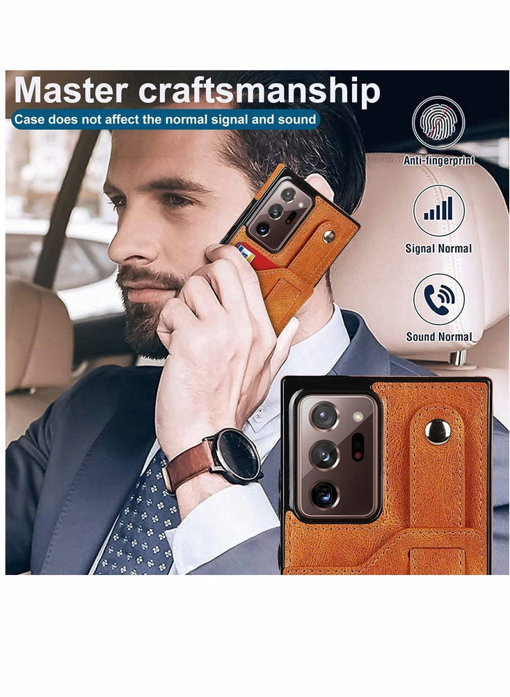 Case for Samsung Note 20 Ultra Wallet with Adjustable Wrist Strap Kickstand PU Leather Credit Card Holder Hybrid Protective Cover Galaxy 5G 6.9