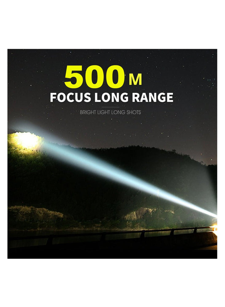 USB Rechargeable Flashlight 10000 High Lumens Super Bright LED Handheld Flashlights, Zoomable, 3 Modes , Water Resistant for Emergency Camping Hiking