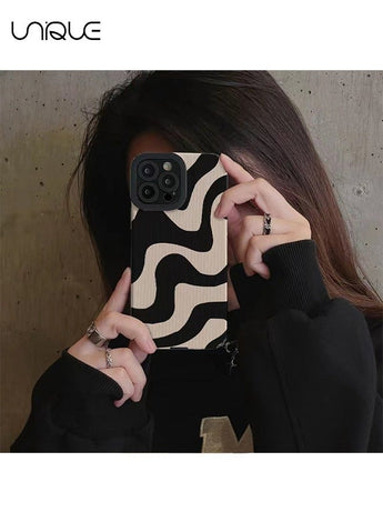 For iPhone 15 Pro Case - Cartoon Graffiti Design Protective Case Apple iPhone 15 Pro -Black/White