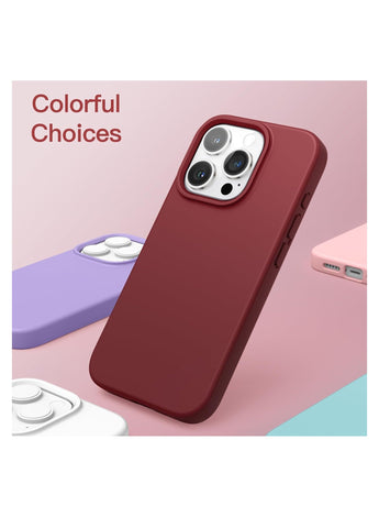 Silicone Case for iPhone 15 Pro 6.1-Inch (NOT FOR iPhone 15 Pro Max 6.7-Inch), Silky-Soft Touch Full-Body Protective Phone Case, Shockproof Cover (Maroon)