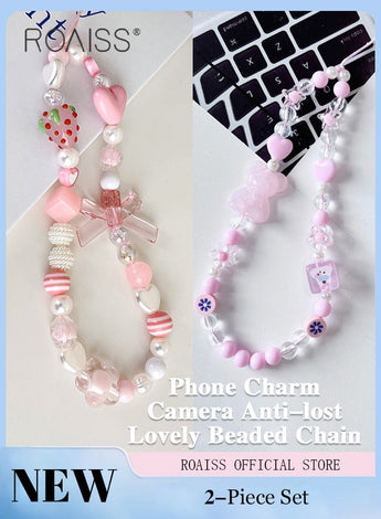 High Quality Mobile Phone Pendant Camera Anti Lost Rope Handmade Beads Cute and Fashionable Versatile for Everyday Use