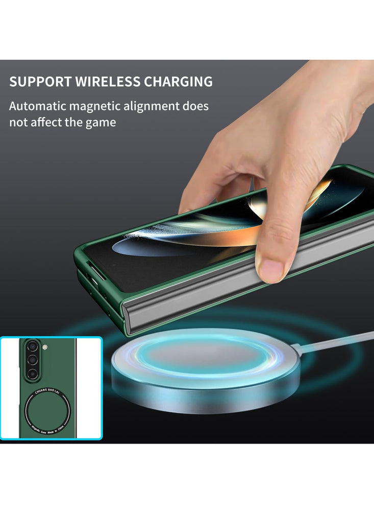 Ultra Protective Case for Samsung Galaxy Z Fold 5 Case - Compatible with MagSafe Wireless Charger, Rugged Shockproof Cover for Galaxy Z Fold5 5G (Green)