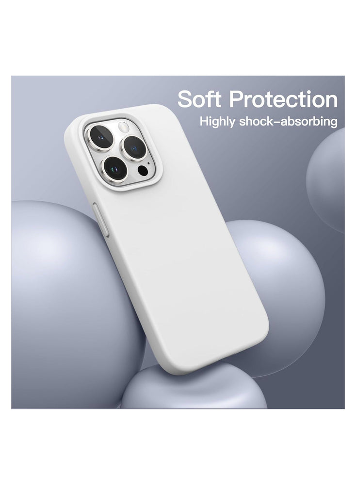 Silicone Case for iPhone 15 Pro 6.1-Inch (NOT FOR iPhone 15 Pro Max 6.7-Inch), Silky-Soft Touch Full-Body Protective Phone Case, Shockproof Cover (White)